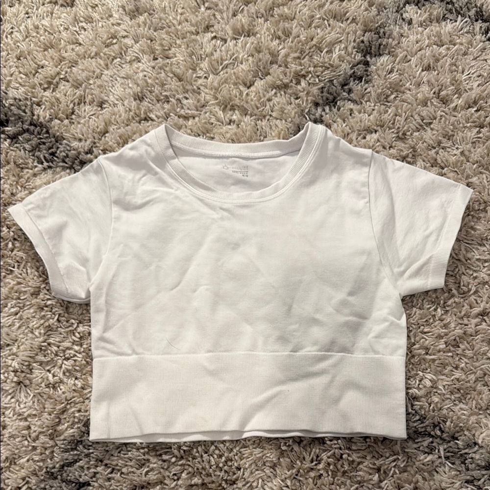Athletic Aerie Cropped White Shirt